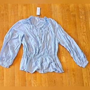 Popsugar blue peasant blouse sz XXL nwt